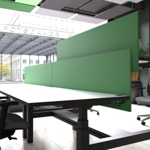 Separator acustic Petfelt Linea Desk M montat pe birou