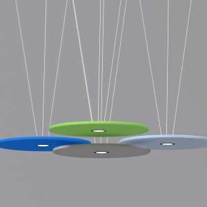 Corp iluminat acustic PETFelt Echo Disk suspendat cu design circular modern